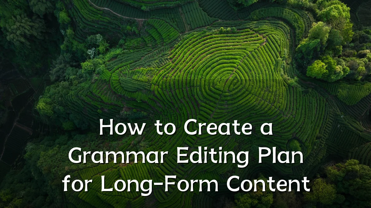 How to Create a Grammar Editing Plan for Long-Form Content