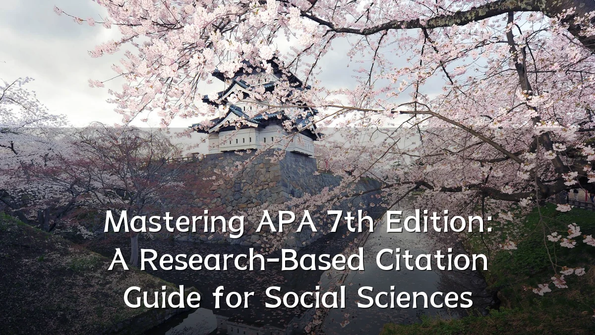 Mastering APA 7th Edition: A Research-Based Citation Guide for Social Sciences