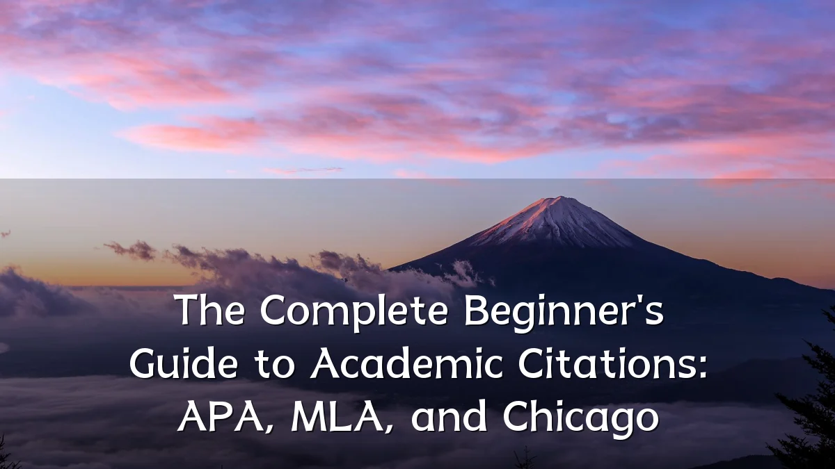 The Complete Beginner's Guide to Academic Citations: APA, MLA, and Chicago