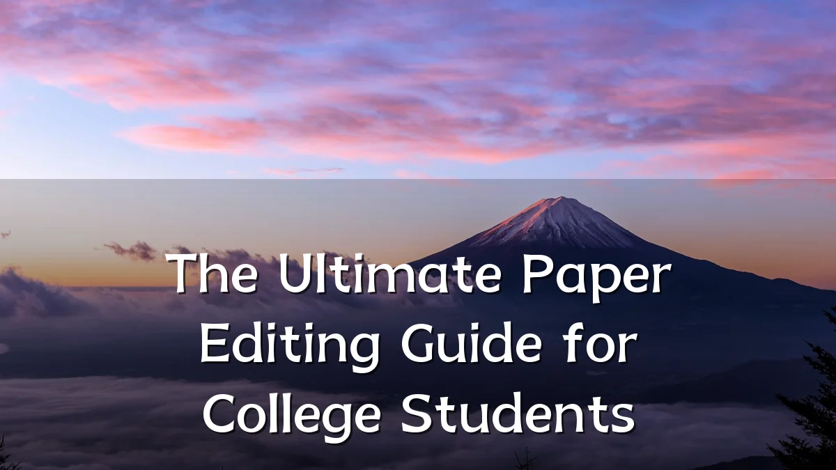 The Ultimate Paper Editing Guide for College Students