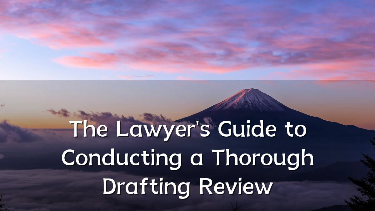 The Lawyer's Guide to Conducting a Thorough Drafting Review